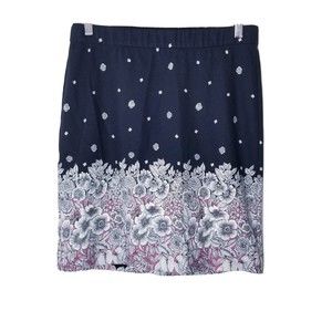 J. Jill Skirt Women Size 6 Floral Straight Elastic Waist Pull On